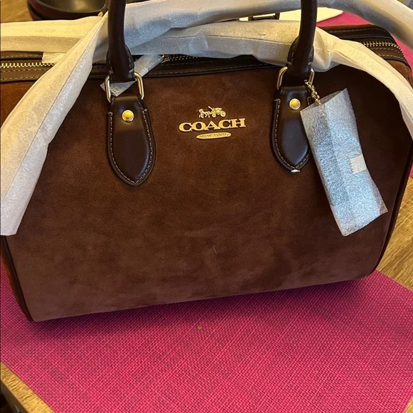 Coach Large suede Rowan , New with tags ONLY Reasonable offers😊 - Picture 2 of 7